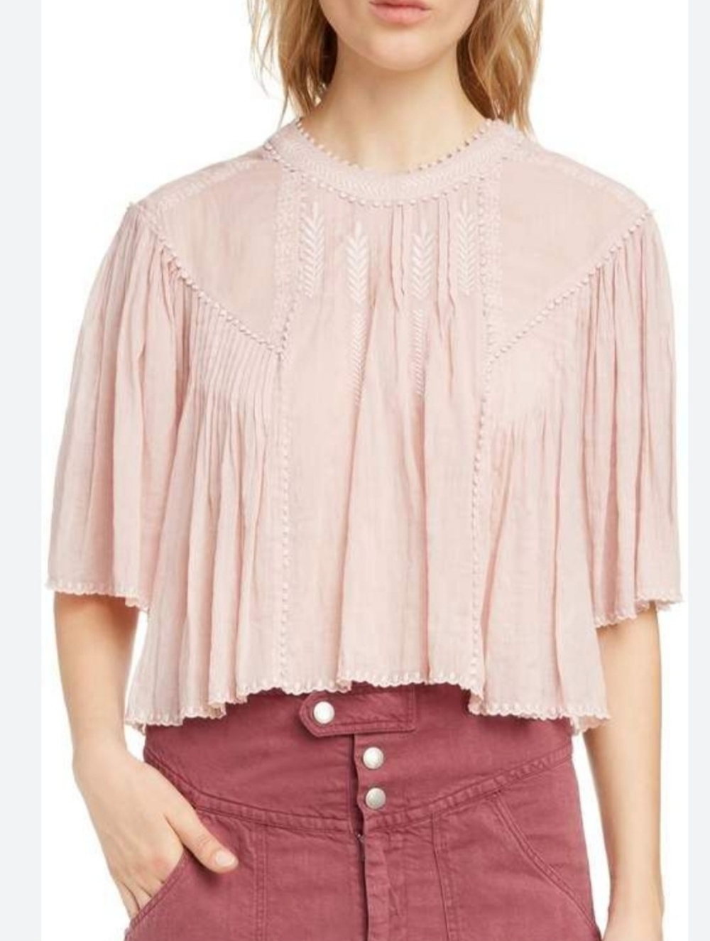 ISABEL MARANT Embroidered ETOILE Algar Embroidered Top S-m (36)